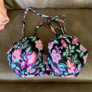 Multi colored shade and shore bikini top